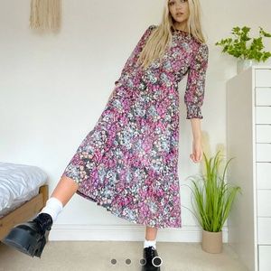 ASOS oasis mesh floral midi dress